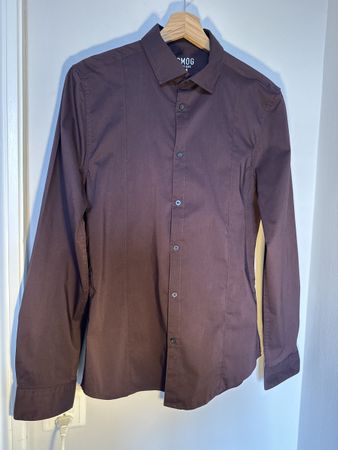 SMOG Herrenhemd Slim Fit Gr. M Farbe Obergine büglefrei