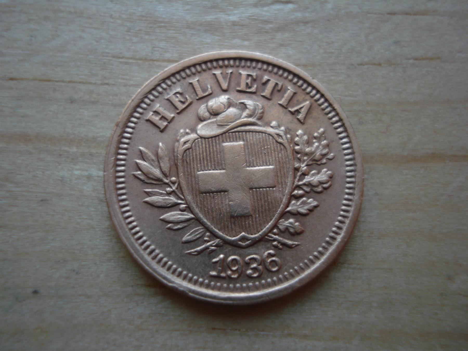 Tutti le monete: (A1)  1 Rappen  1936  UNZ – Usato da Erlach venduto da Net-Coins