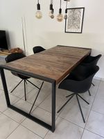 Tisch Holz mit Metallgestell schwarz