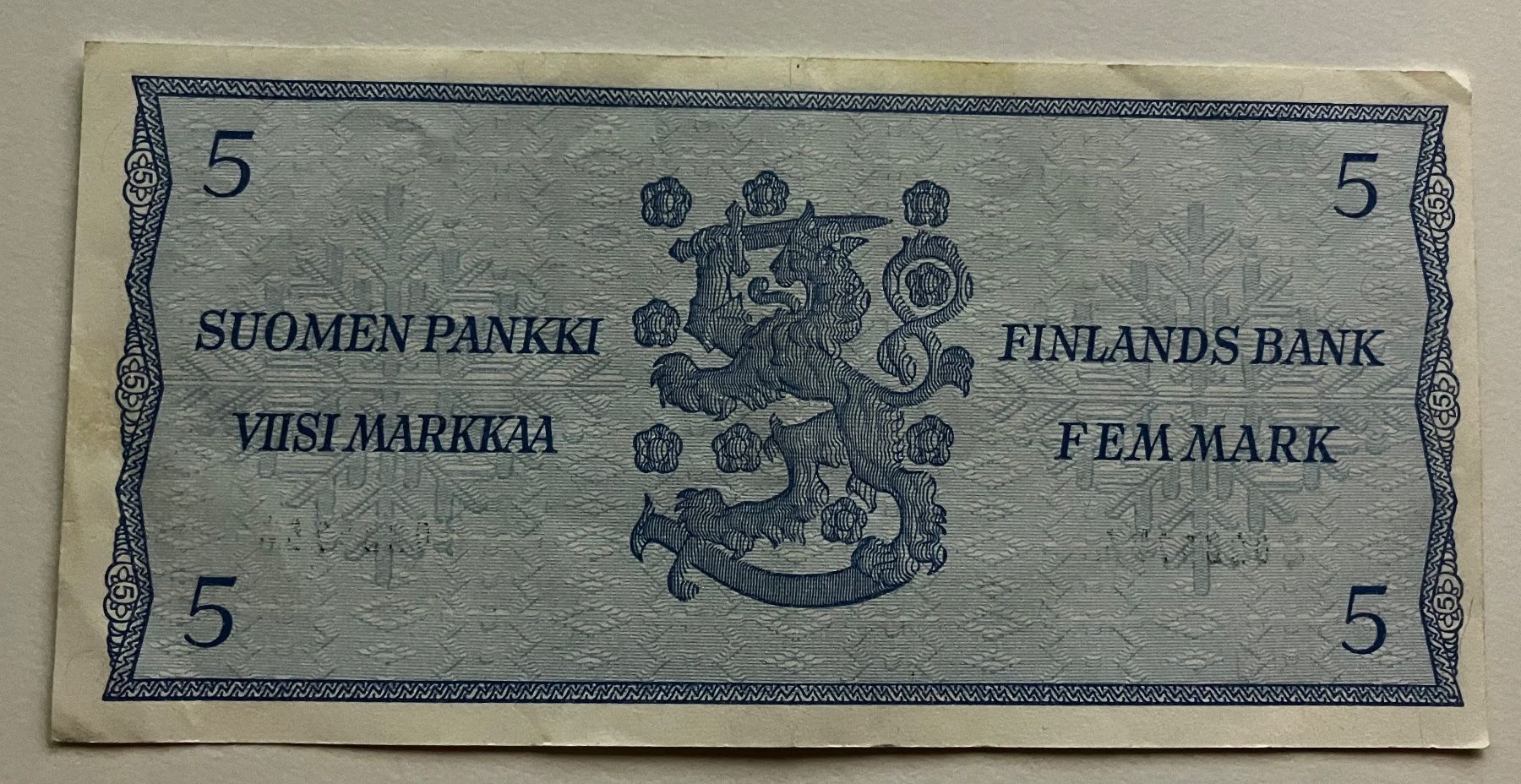 Banconote: Finnland 5 Markkaa 1963 – Usato da Algetshausen venduto da Carrhard 1
