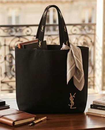 100% ❤️ YSL YvesSaintLaurent Tote Bag - Black- Stylish!