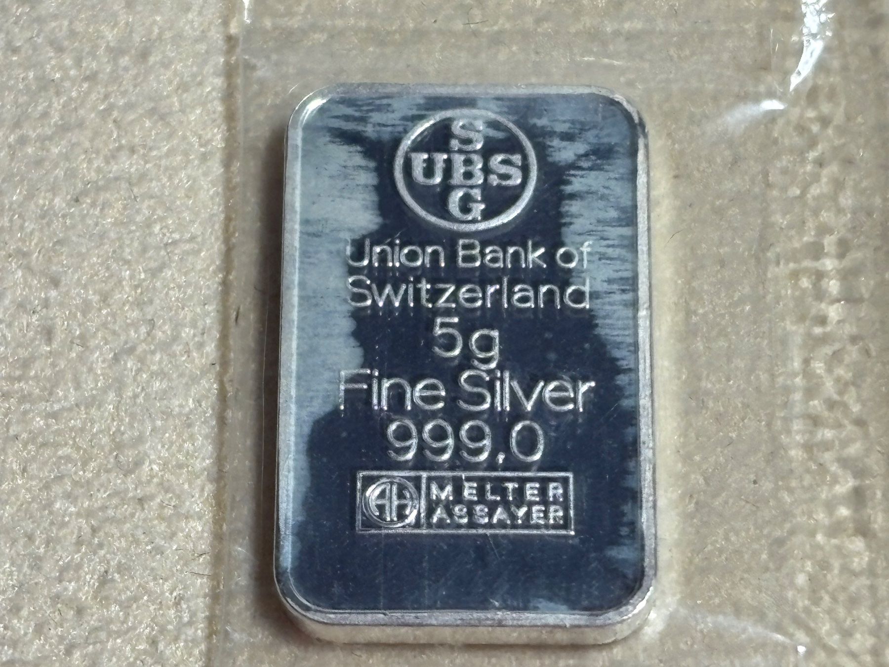 Métaux précieux: 5 Gramm Silberbarren UBS – D'occasion à St. Peterzell par verena40