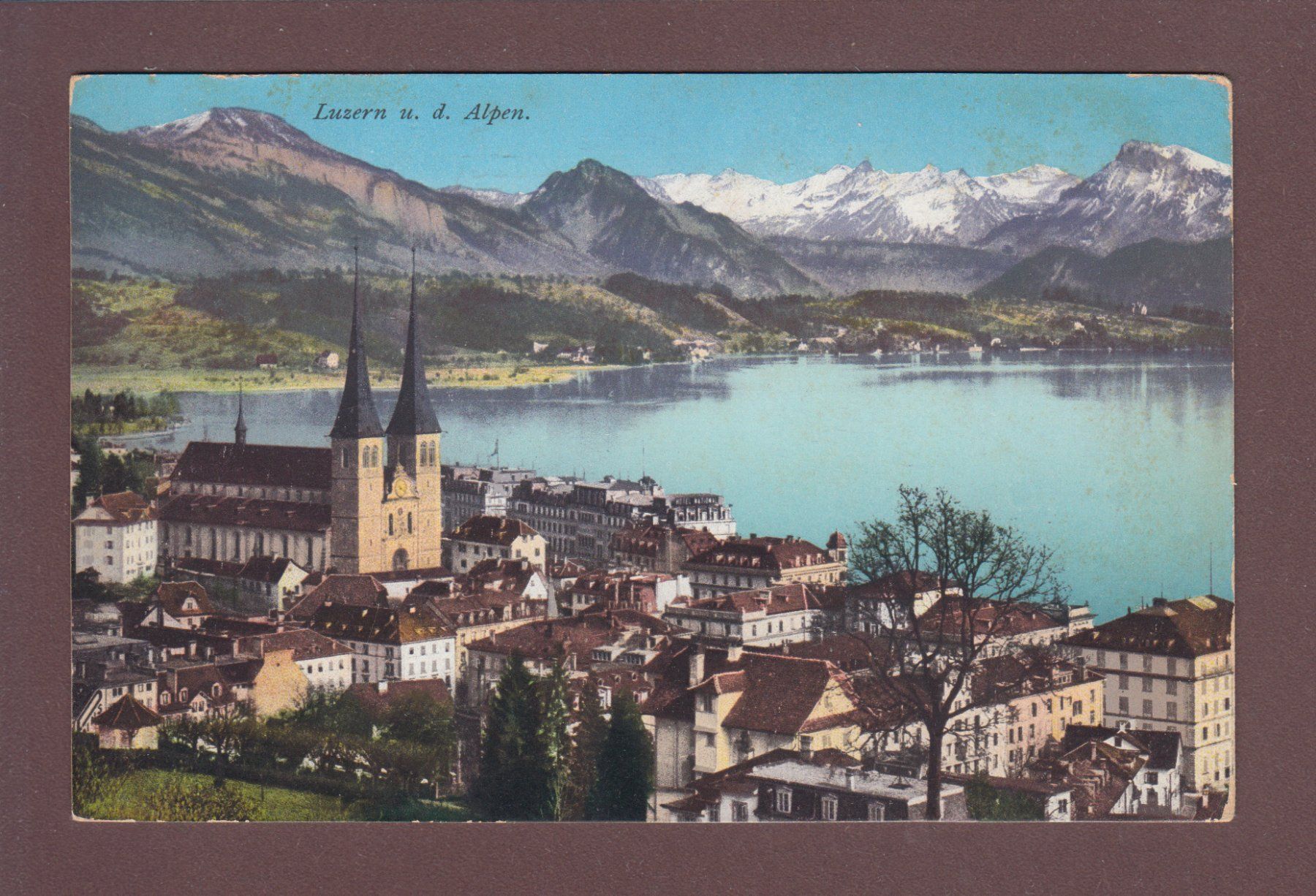 Cartoline postali: LUZERN - Hofkirche - 1911 – Usato da Pully venduto da nicecards