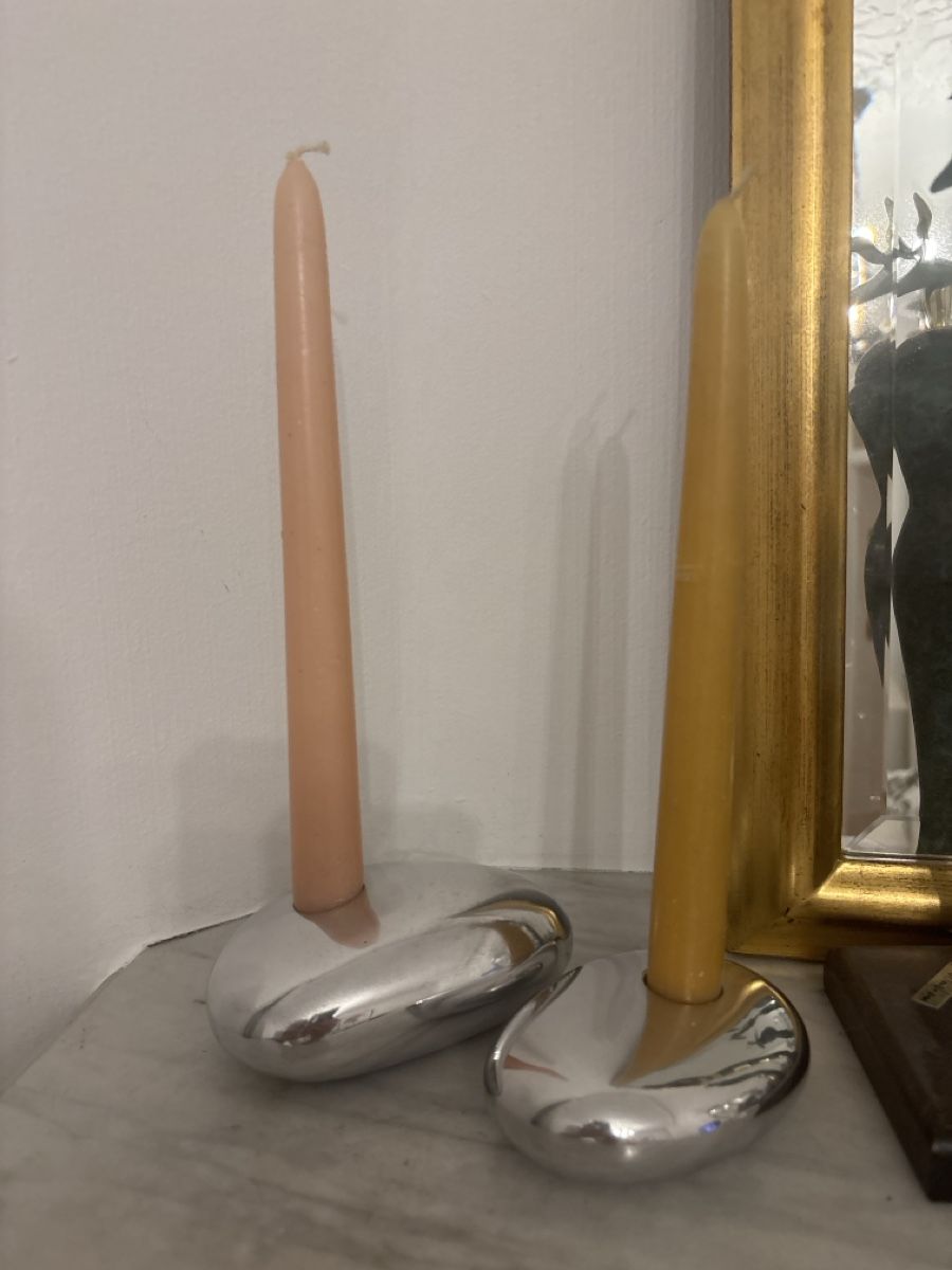 Portacandele: Michael Lax Design Grainware Metaal Post Modern Candlesks c. – Usato da Genève venduto da ati_tj8f 9