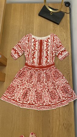 Dolce Maiolica Print Kleid 100% Seide neuwertig, Sommerkleid