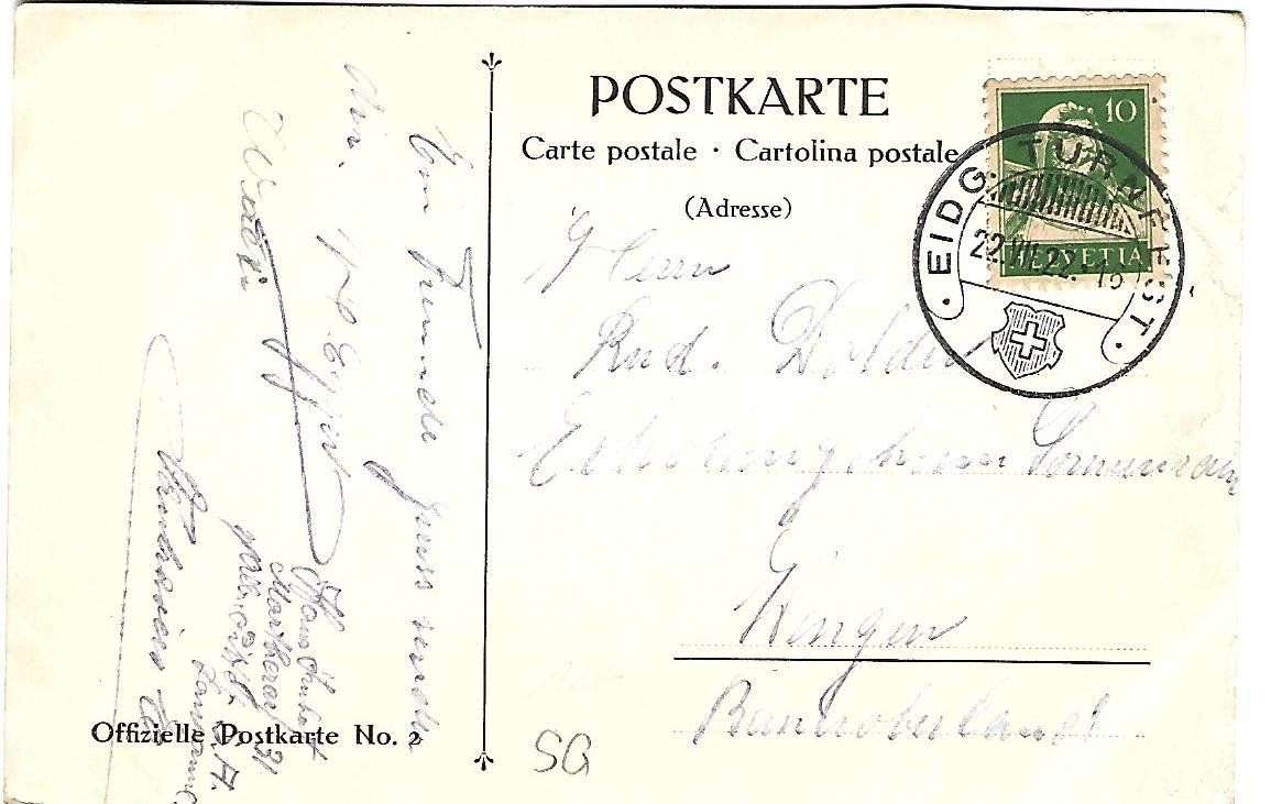 Cartoline postali: Turnfest St. Gallen1922 – Usato da Wetzikon ZH venduto da Brulu100 1