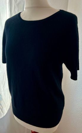 Donna Lane Kaschmirpulli kurzarm Cashmere Pulli M 38 schwarz