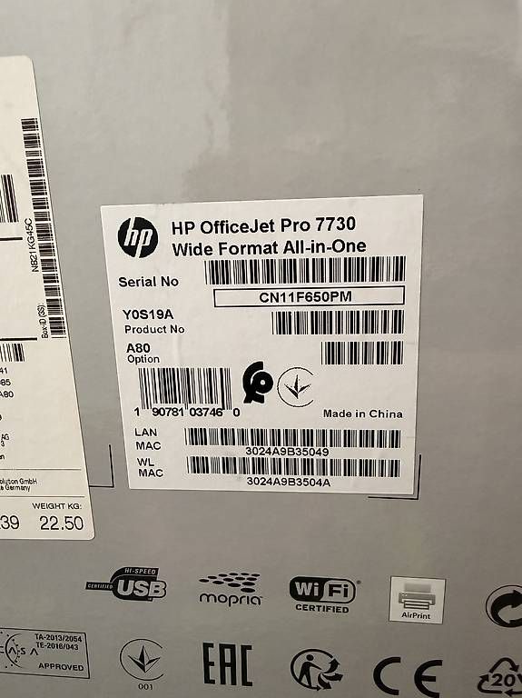 Drucker: office jet pro 7730 wide format – Gebraucht aus Pfäffikon ZH von vbe_wgz6 1