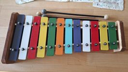 COLOR Xylophone 12 Noten inkl. Notenblättern und Schlägeln