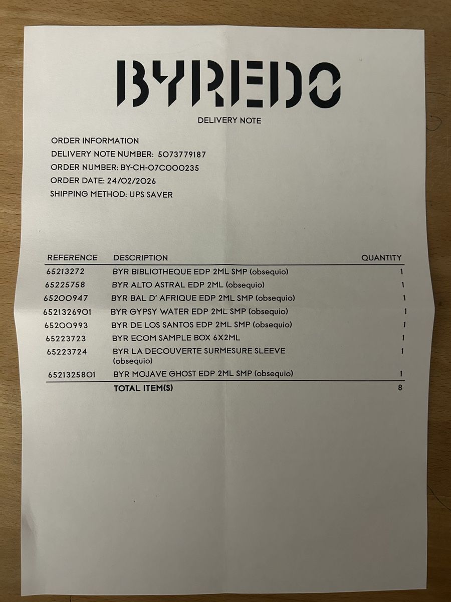 Byredo Parfum & Eau de Toilette: Byredo Sampler Set - garantiert original! – Gebraucht aus Zürich von expedition_dmz 7