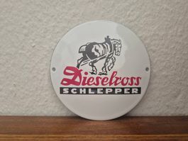 Emailschild Fendt Dieselross Traktor Logo Emaille Schild