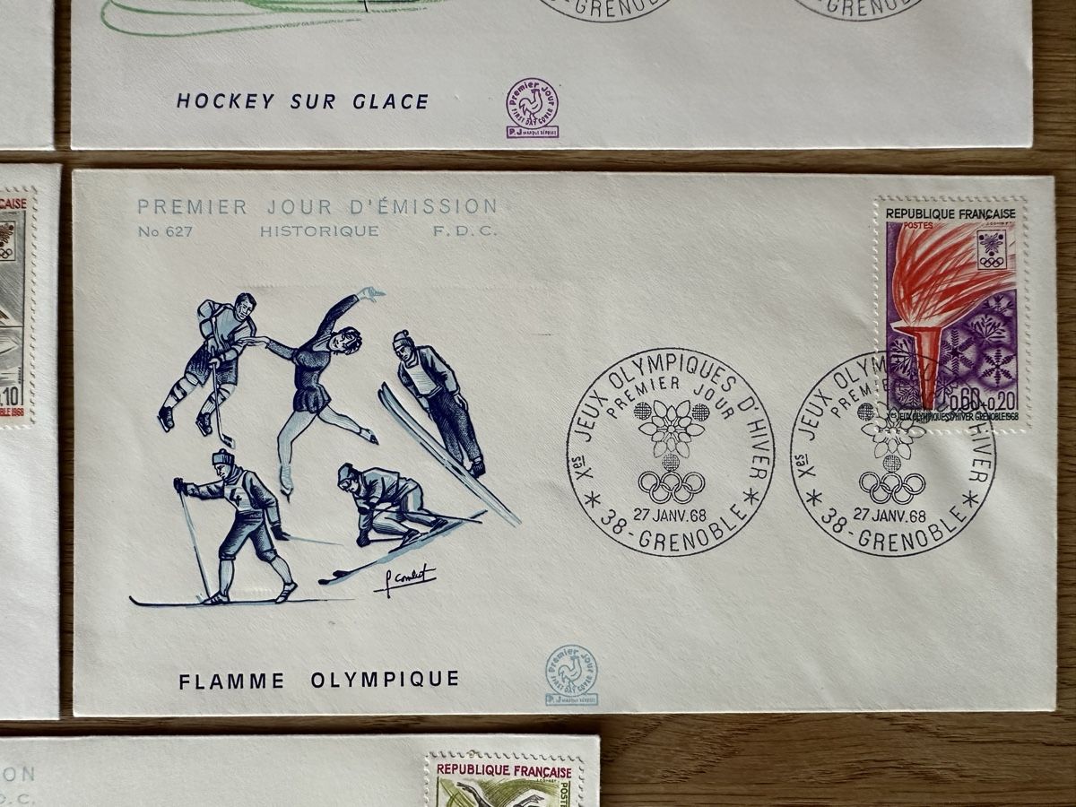 Tutti i francobolli: Frankreich - 1968 FDC Olympische Winterspiele  – Usato da Schmitten / FR venduto da Samsara169 4