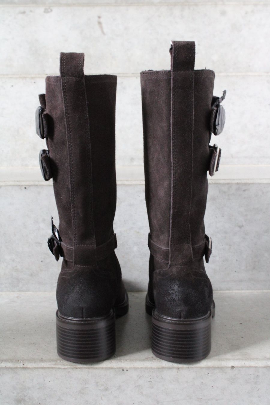 Zara Scarpe da donna: NEW Zara Buckled Split Suede Leather Boots – Nuovo e nell'imballaggio originale da St. Gallen venduto da look-twice 5