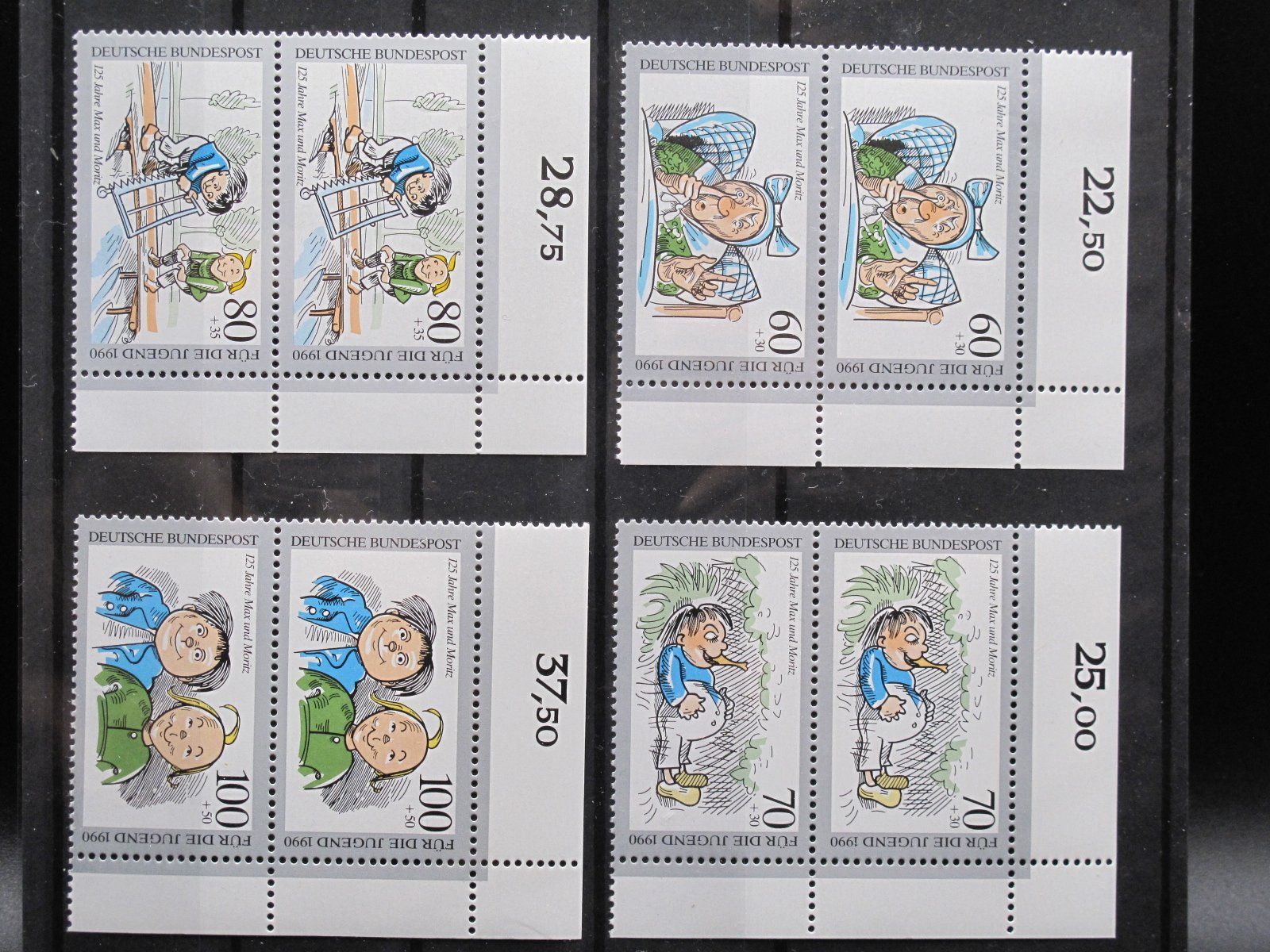 Tutti i francobolli: BRD 1990 Max & Moritz 2er Block ** – Usato da Wil SG venduto da fva01