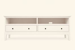 Sideboard cremweiss 2 Schubladen 2 offene Fächer 