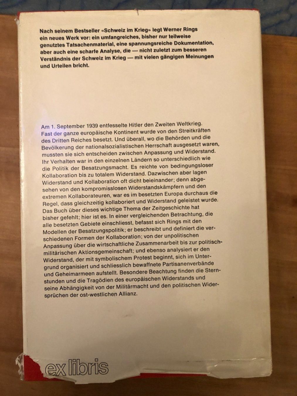 Livres: W. Rings: Kollaboration und Widerstand – D'occasion à Zürich par allp 9