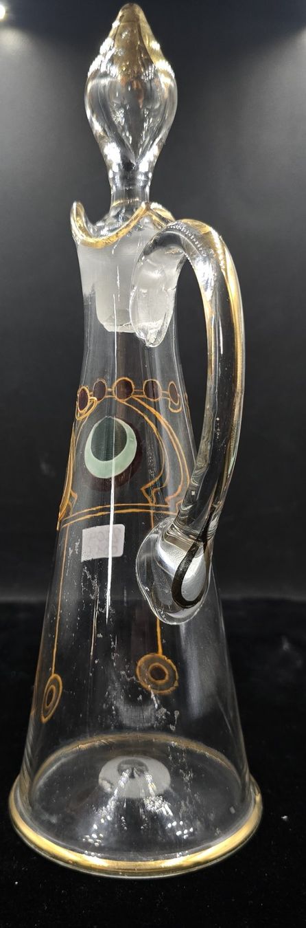 Caraffe: Antike Jugendstil-Karaffe mit 4 Gläser mit Emaille Malerei – Usato da Rorschacherberg venduto da snOOpydOg11 2