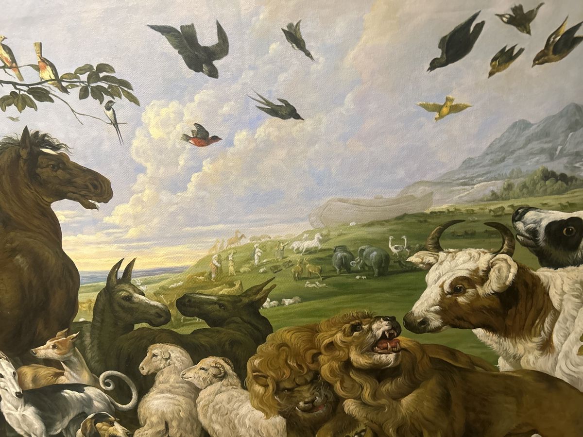 Dipinti: Gemälde Noahs Arche, Tierdarstellung, Leinwandbild, – Usato da Glarus venduto da KunstWerkEr-LS87 2