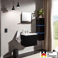 LED Badmöbel WANGEN Deluxe - L Schwarz