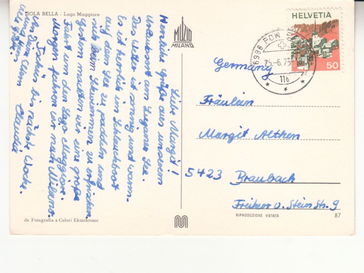 Ansichtskarten: Isola Bella 1975 – Gebraucht aus Bürglen TG von StampGraf 1