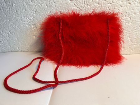 Beutel aus Federn mit Kordel (Rot)