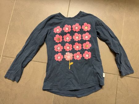 Sanetta Organic cotton Langarmshirt Blumen dunkelblau 116