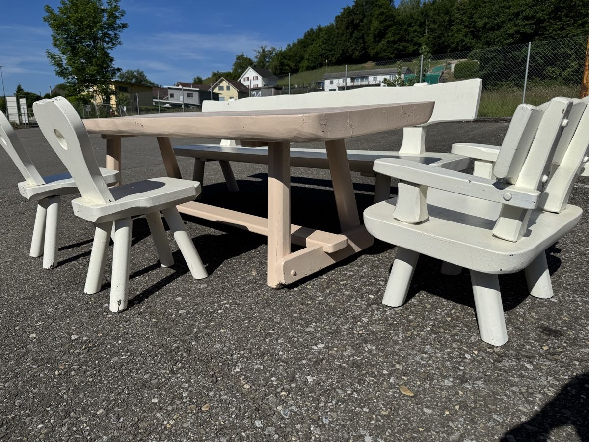 Set di tavolo e panche: Massive Gartensitzgruppe – Usato da Meisterschwanden venduto da Scania78 1