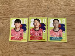 3 Panini Sticker Kim, Lee, Cho Südkorea 2022 WM
