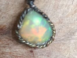 Vintage Opal Anhänger, Handgefertigt, neu!