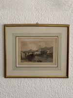 Vintage Framed Landscape Print, Ready to Hang