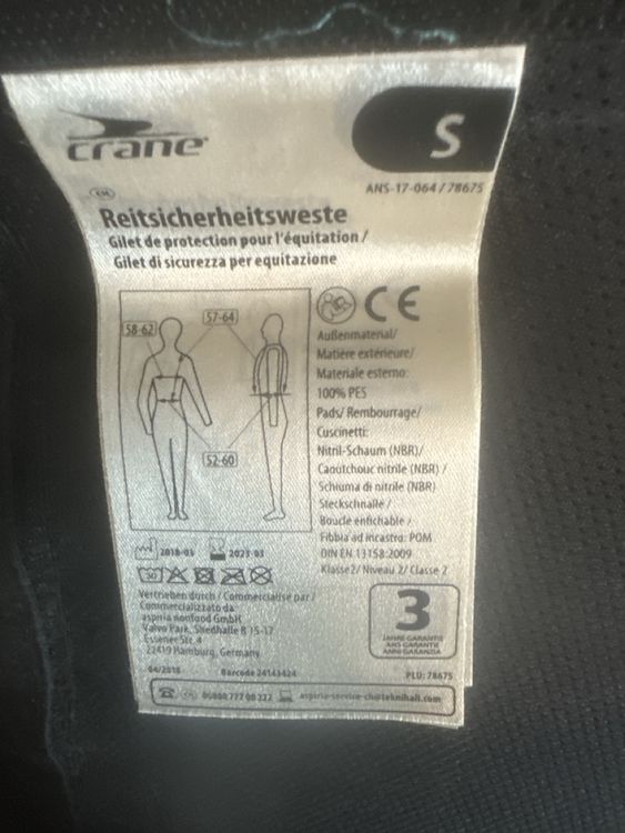 Protections: Reitsicherheitsweste Grösse S - Top Zustand – D'occasion à Dübendorf par chi_cgv6 2