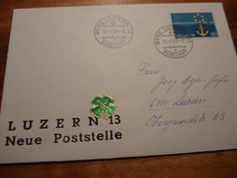 Brief 1. Tag Poststelle 6000 Luzern 13, Hubelmatt 1969