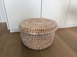 Handgeflochtener Korb mit Deckel – Seegras / Boho-Style