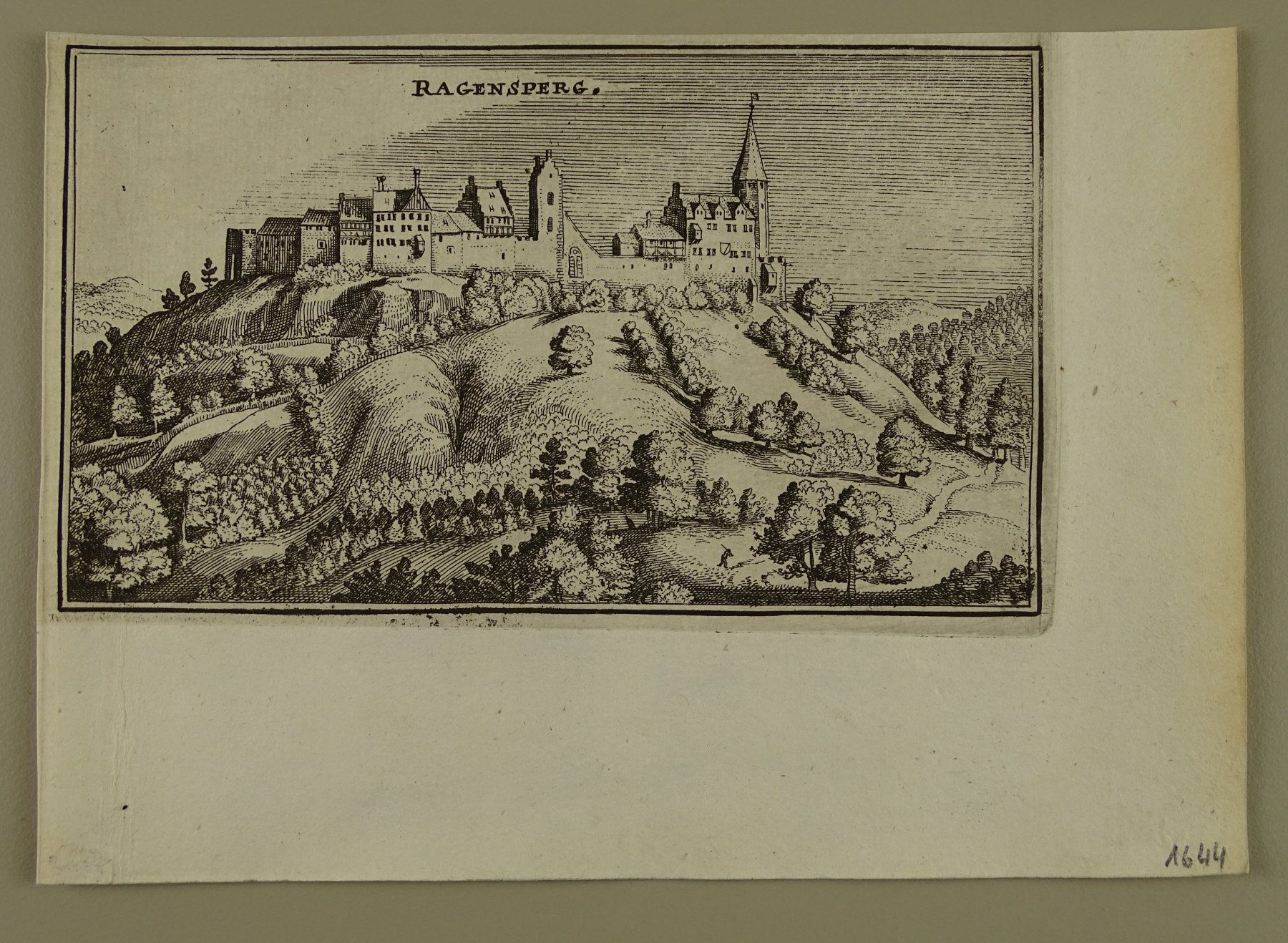 Incisioni: REGENSBERG, MERIAN KUPFERSTICH 1654 – Usato da Grüningen venduto da Kartensammler 1