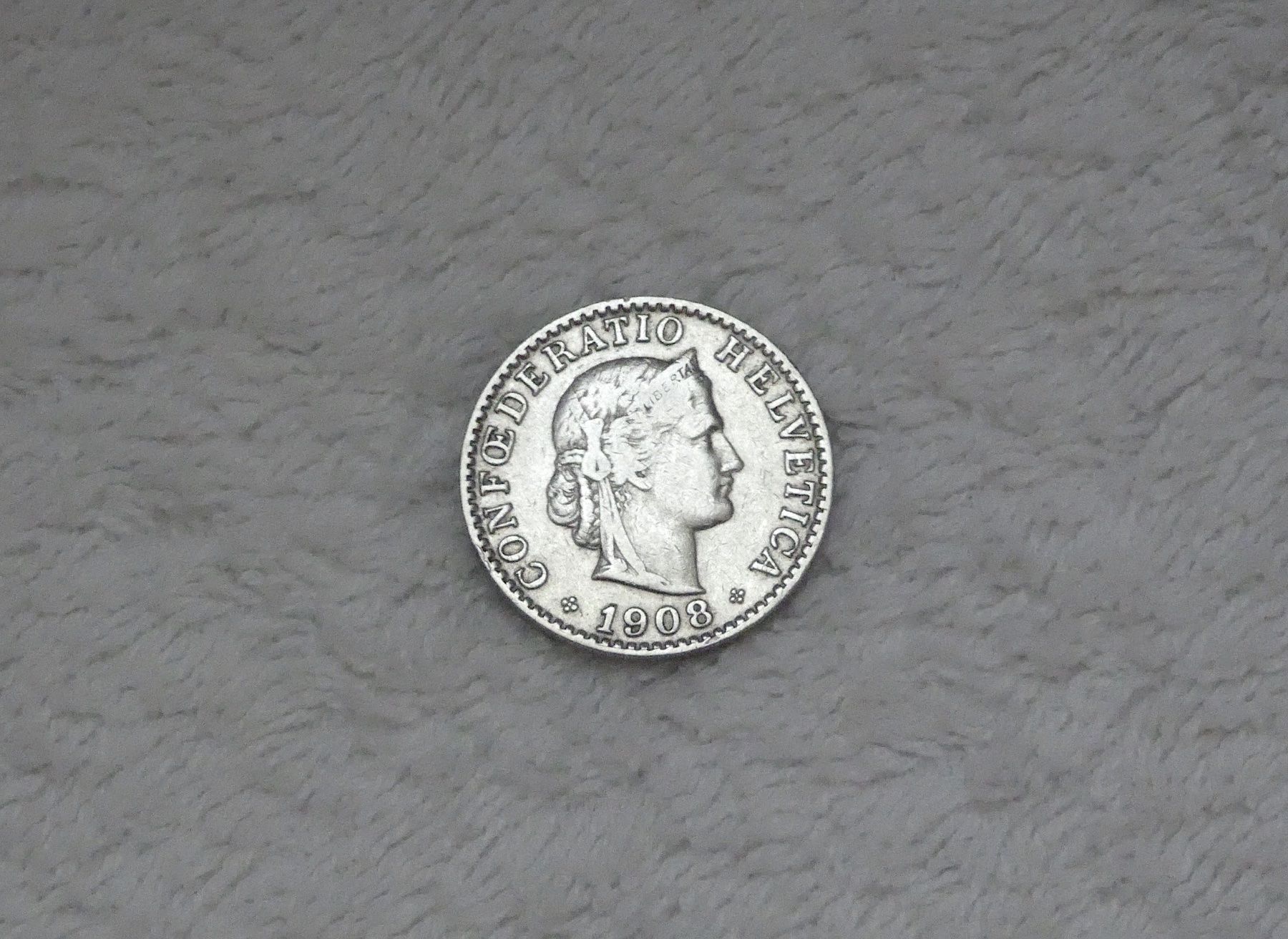 Tutti le monete: 20 centimes/Rappen 1908 – Usato da Nyon venduto da Ilmi09