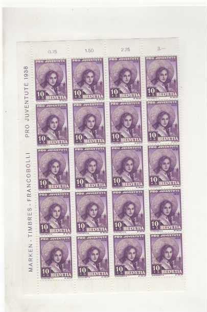 Tous les timbres: timbre Pro juventute 86 bloc de 20 pièces – Neuf (Voir description) à Sorvilier par carose01