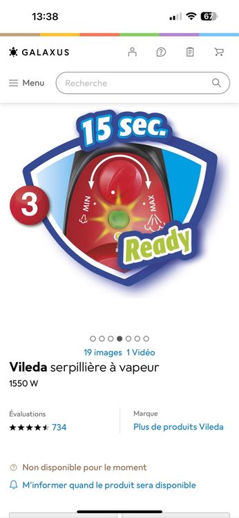 Vileda Nettoyeurs à vapeur: Vileda Steam serpillère à vapeur, idéal pour le nettoyage! – D'occasion à Martigny par gigikro 4