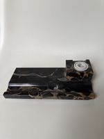 Art Deco Portoro Gold Marmor Schreibfederhalter Tintenfass
