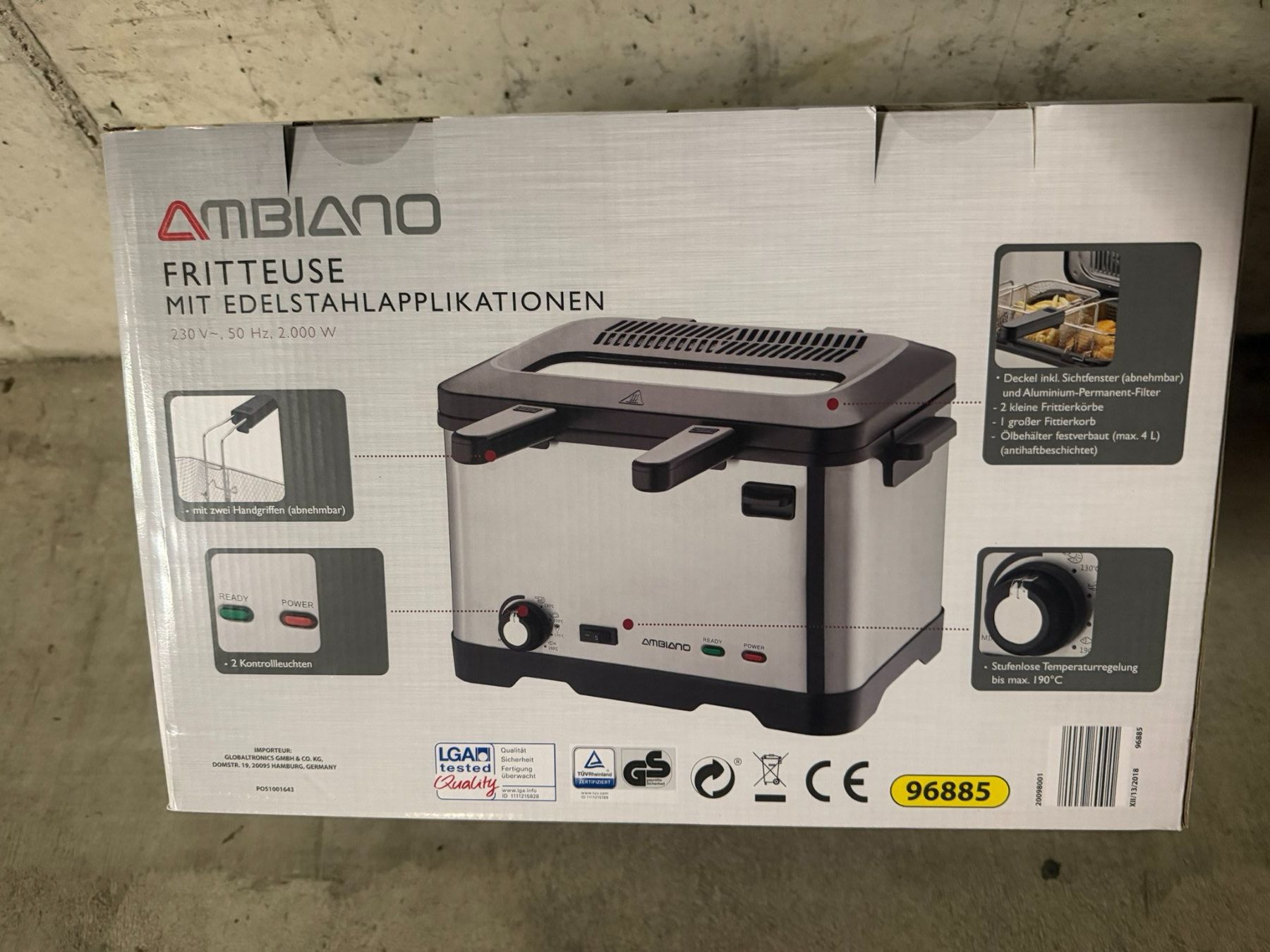 Ambiano Küchengeräte: Fritteuse Ambiano Edelstahl – Neu und originalverpackt aus Winterthur von Ferraristern