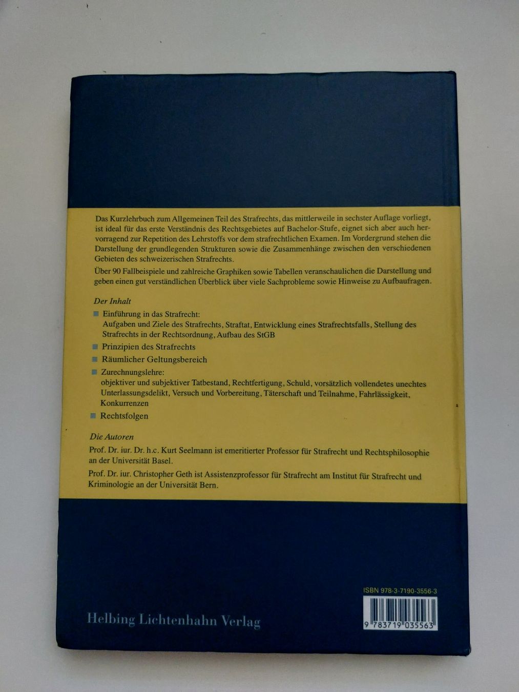 Libri: Strafrecht Allgemeiner Teil - Kurt Seelmann/Christopher Geth – Usato da Neftenbach venduto da lor_7thq 1