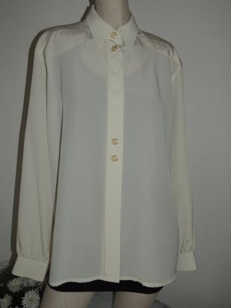 EXKLUSIVE BLUSE "DELMOD - CITY COMBI" CREPE DE CHINE NEU L
