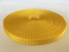 POLYESTER / GURTBAND  GELB  10m lang, 12mm breit, 1mm dick