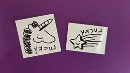 Tattoo Sticker Motiv Einhorn und Stern