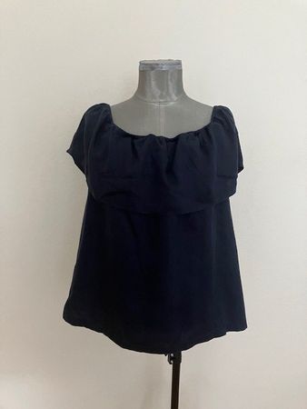 T-Shirt d'été bleu marine à épaules dénudées Taille S