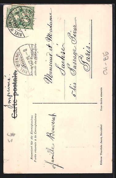 Cartoline postali: Bienne, Teilansicht, Glocke mit Flügeln – Usato da Berlin venduto da bartko-reher 1