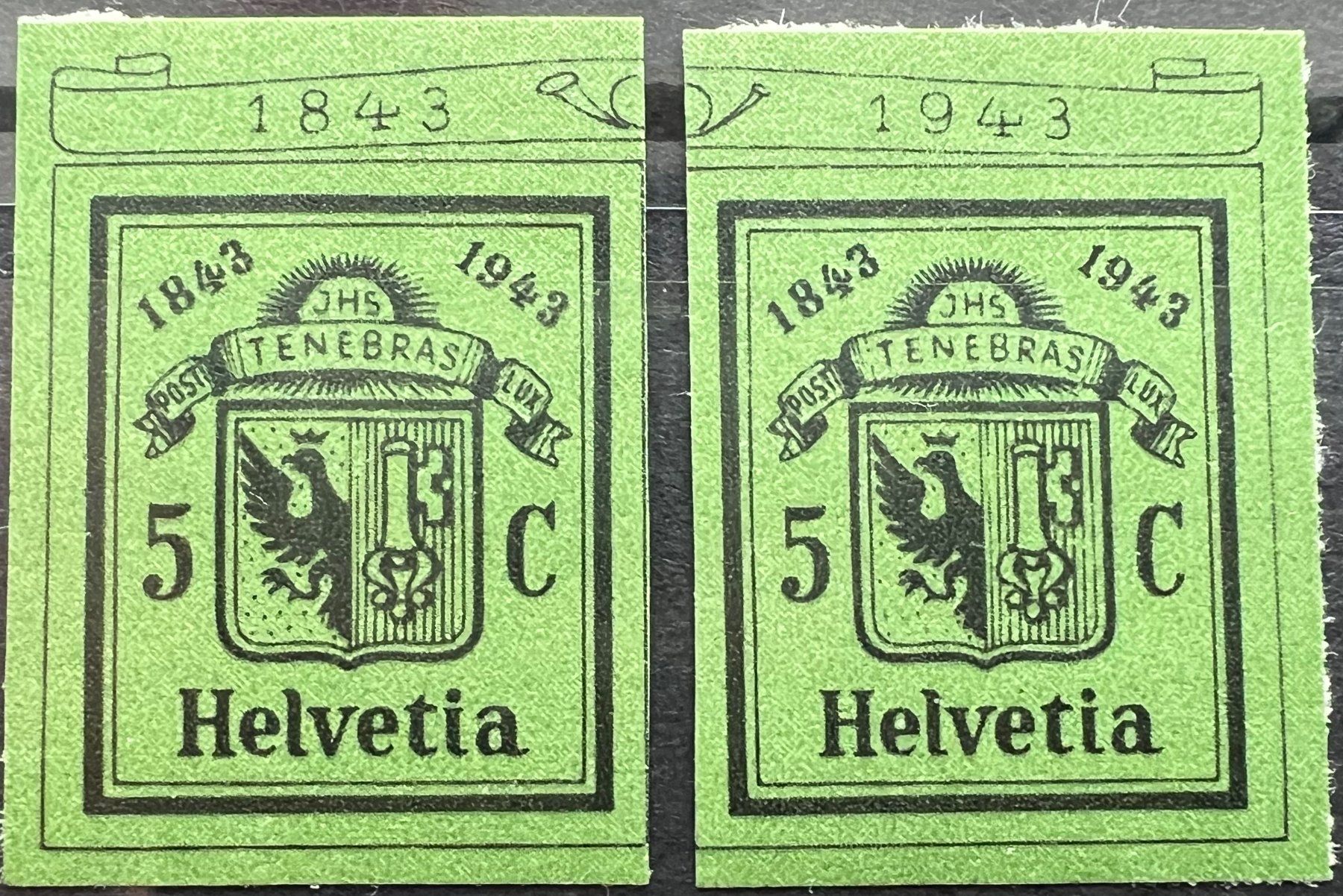 Tutti i francobolli: 1943 Genfer Block Ausschnitte ** SBK 70.- – Usato da St. Gallen venduto da Cheirodon