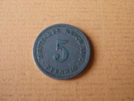 Dt. Reich 1897 D, 5 Pfennig