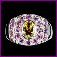 Citrin - Rhodolith Garnet Ringe 925 Silber