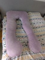 U-Shaped Pregnancy Pillow Lavender Velvet Cover 55 Inch