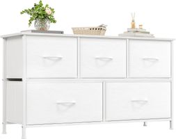 Kommode mit Schubladen Stoffkommode 5 Schubladen Weiss